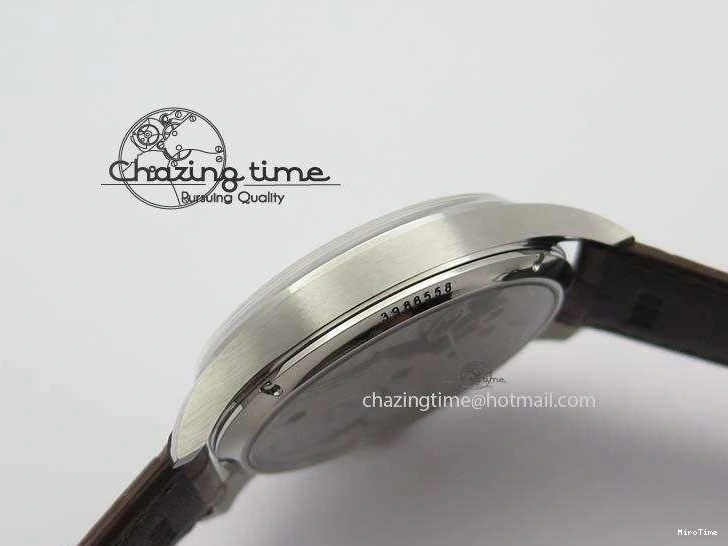 MIROTIME 0331 Sustainable Portuguese IW5444 SS White Dial RG Numbers On Brown Leather Strap A 7256